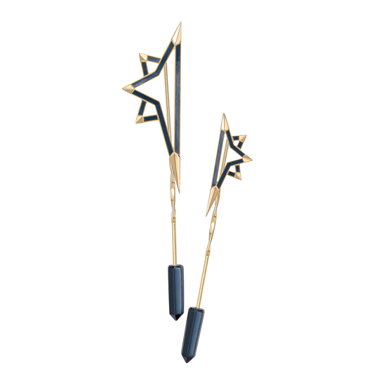 Rolls-Royce 18ct yellow and blue gold enamel small star pin