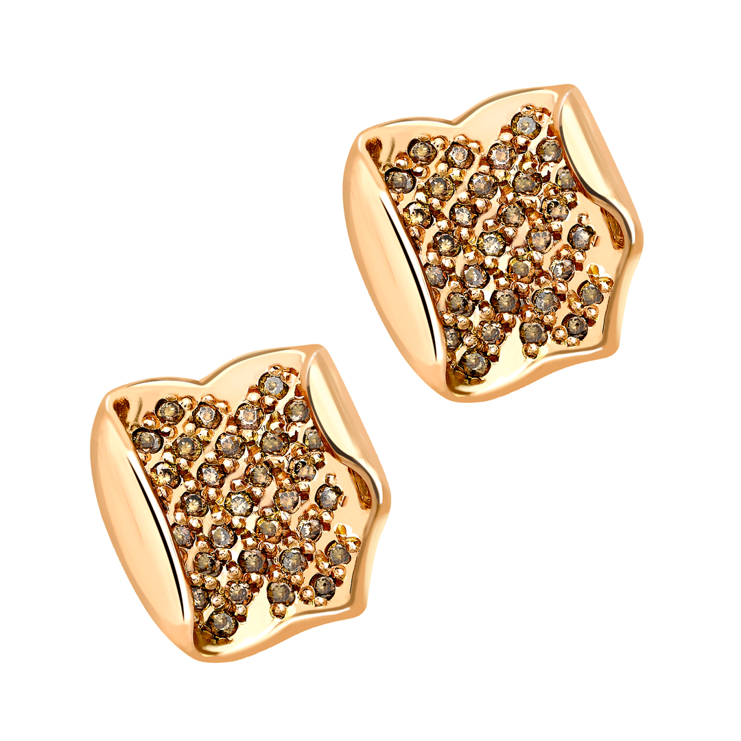 Cognac diamond hot sale stud earrings