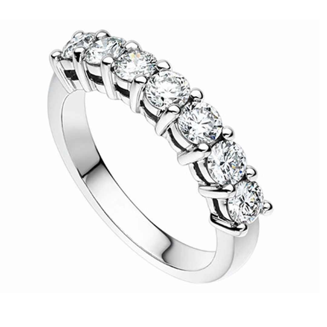 Platinum and Diamond Claw set Wedding Band