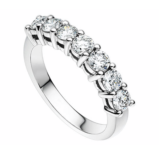 Platinum and Diamond Claw set Wedding Band