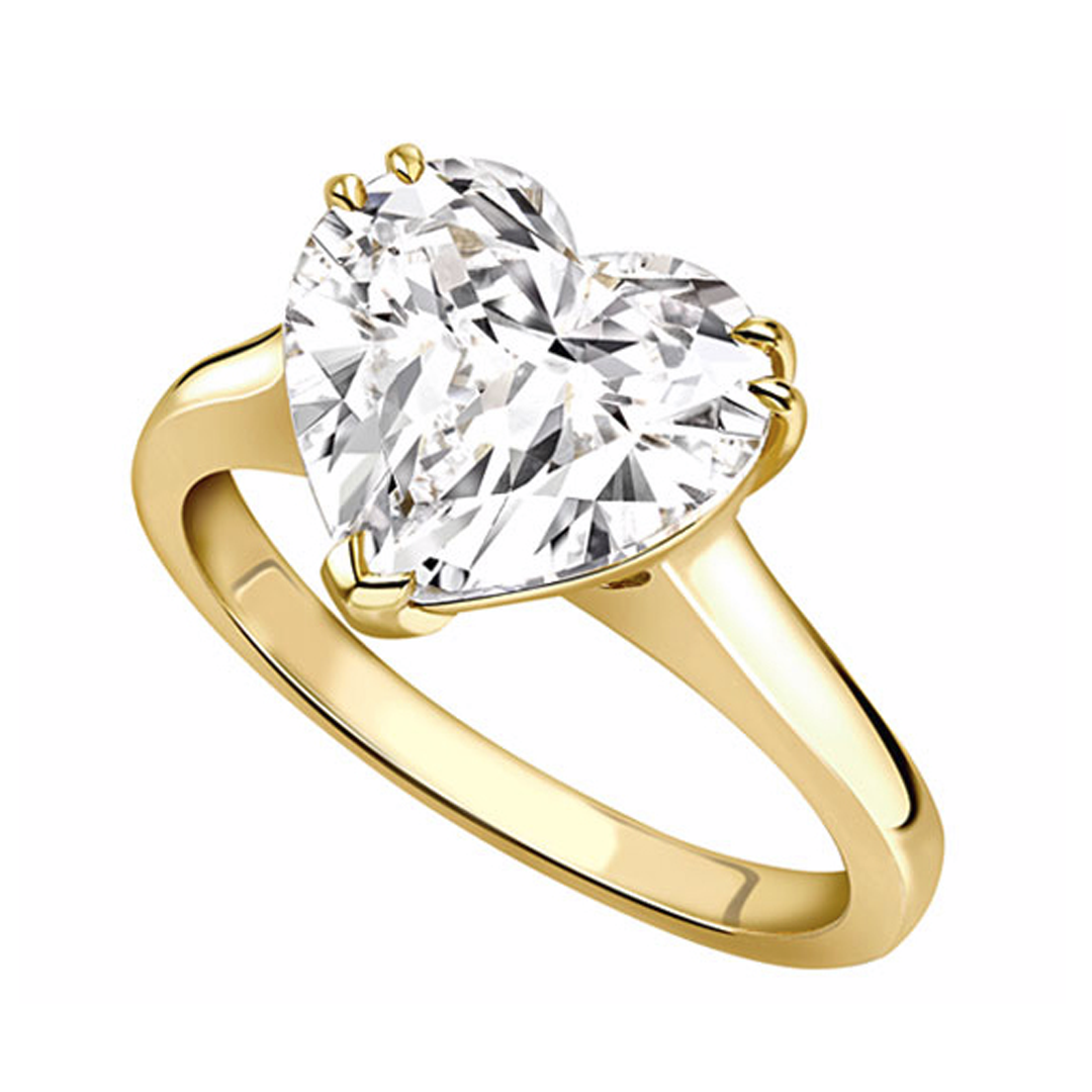 18ct Yellow Gold Heart Shaped Diamond Solitaire Ring