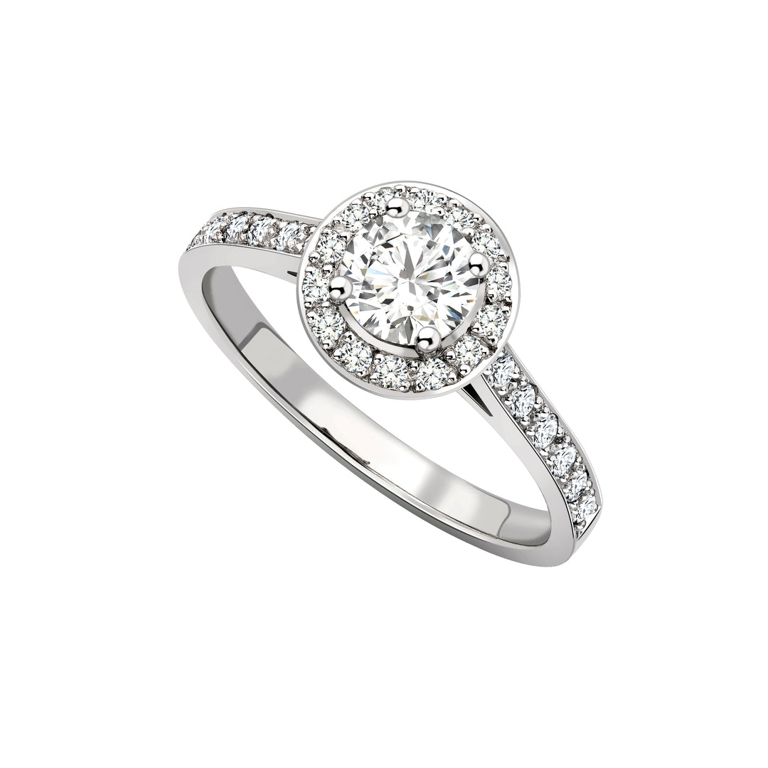 Platinum and Diamond Cluster Engagement Ring