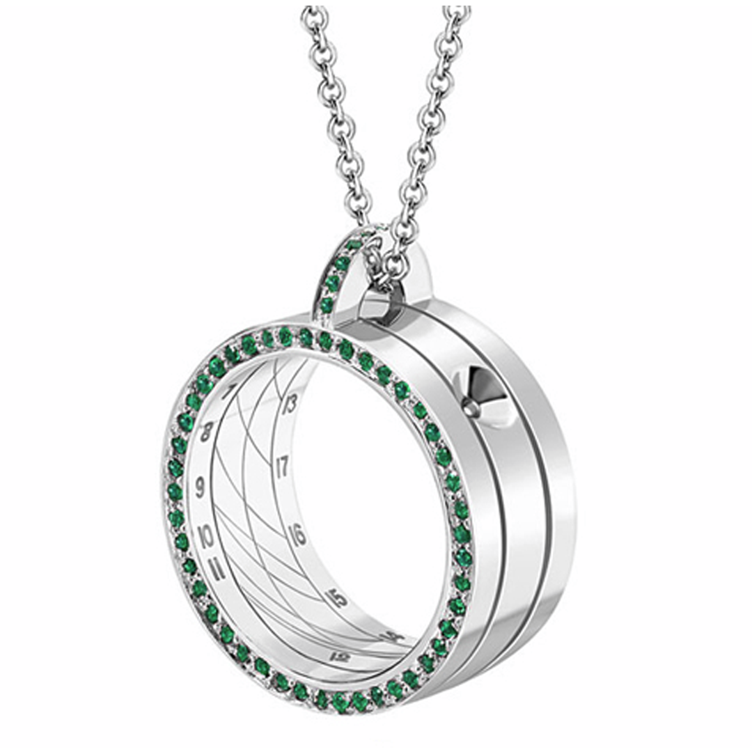 Bespoke platinum fully functional sundial pendant
